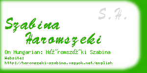 szabina haromszeki business card